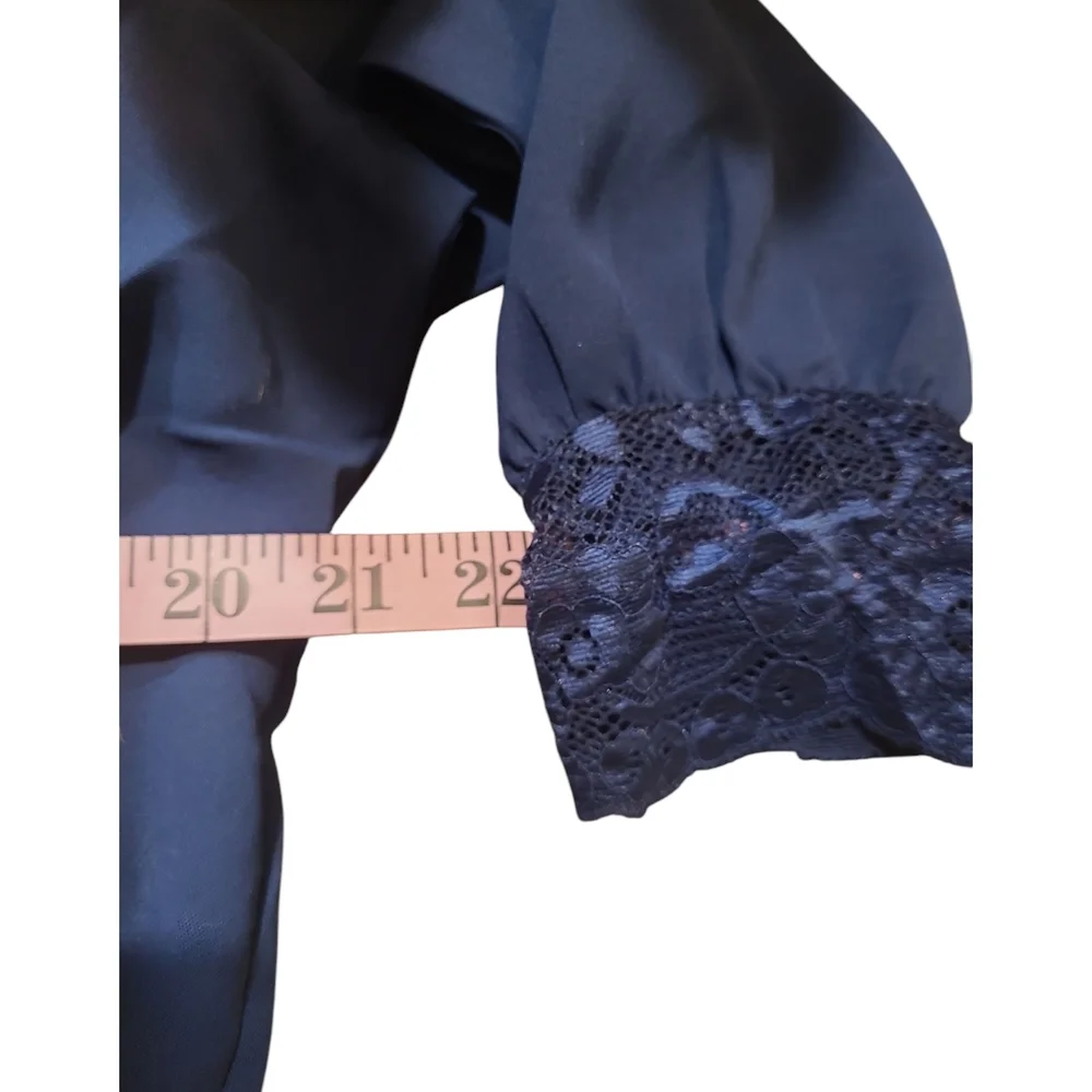 Blue Dolman Sleeve Buttoned Blouse